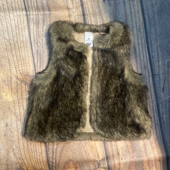 Carter's Other - Carters Brown Fur Vest toddler 3t